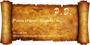Passinger Domán névjegykártya